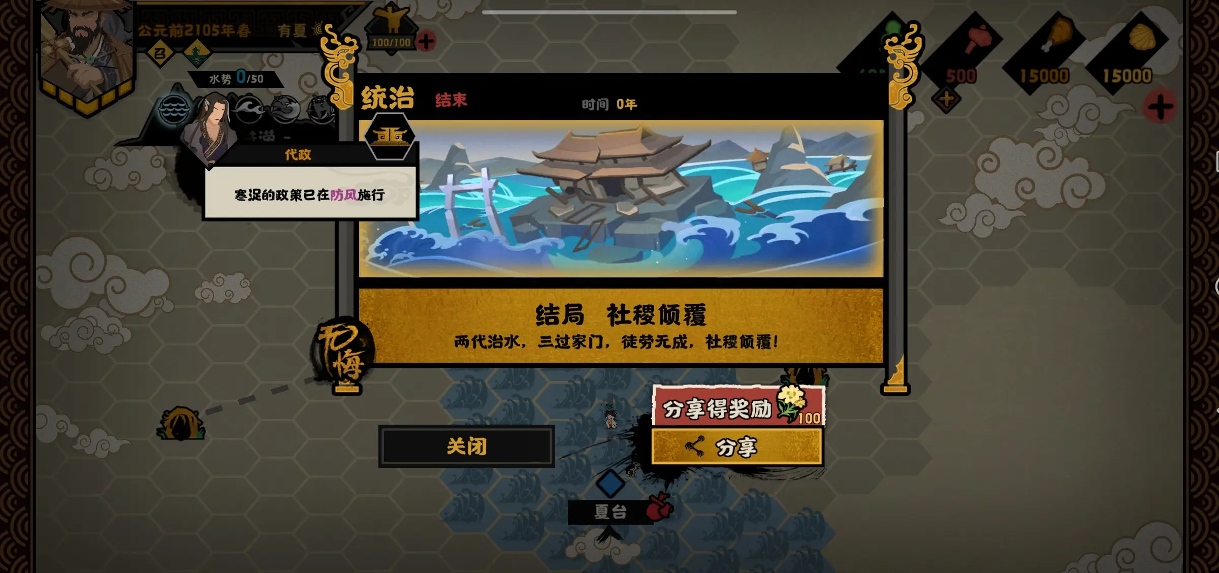 无悔华夏中大禹治水有哪些结局