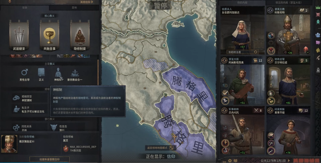 十字军之王3内阁有什么用