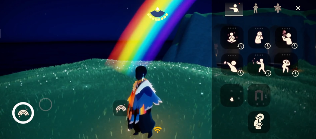 光遇彩虹桥怎么站上去