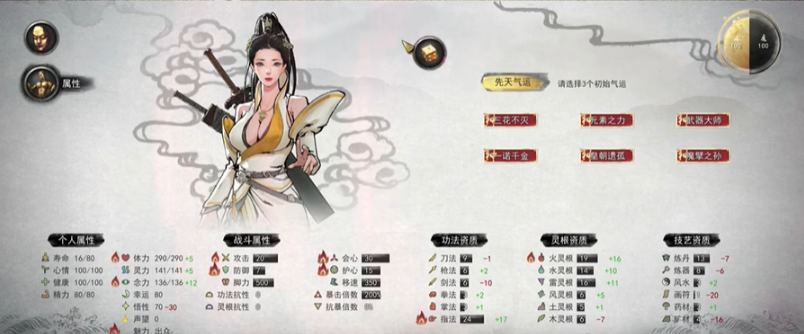 鬼谷八荒有哪些先天气运