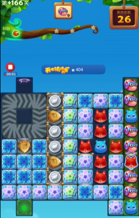 开心消消乐隐藏关166关怎么过