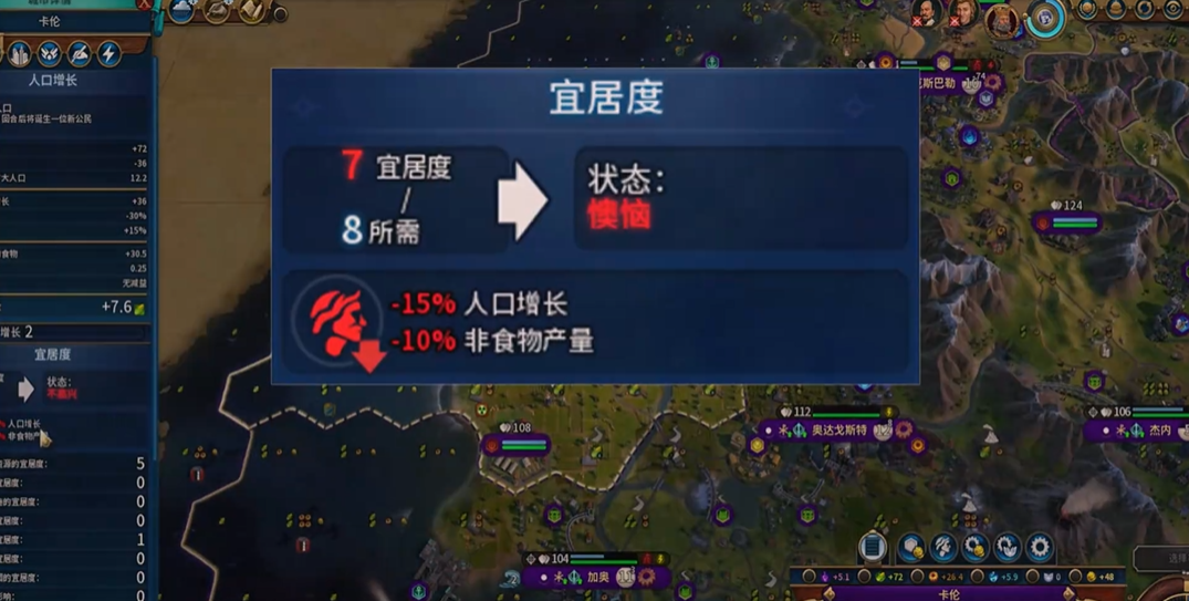 文明6宜居度会影响什么