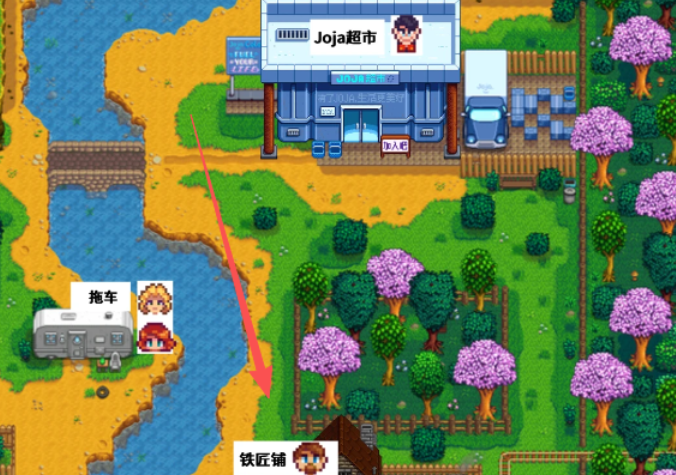 星露谷物语铁匠铺在哪