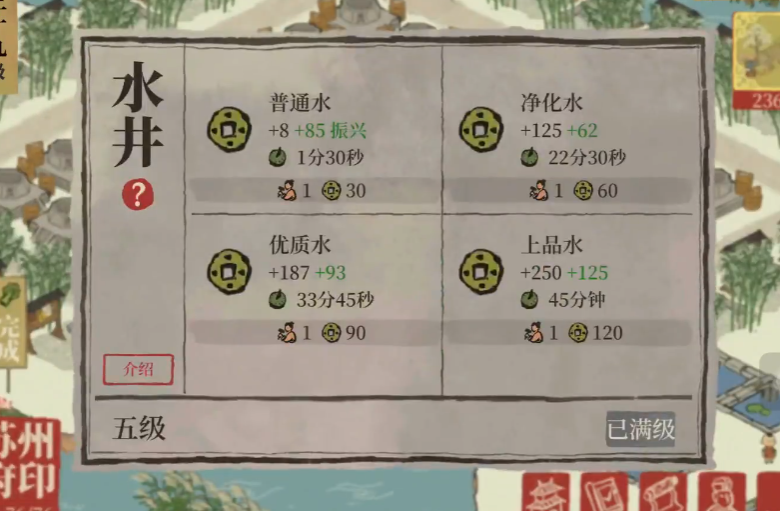 江南百景图怎么升级快水井